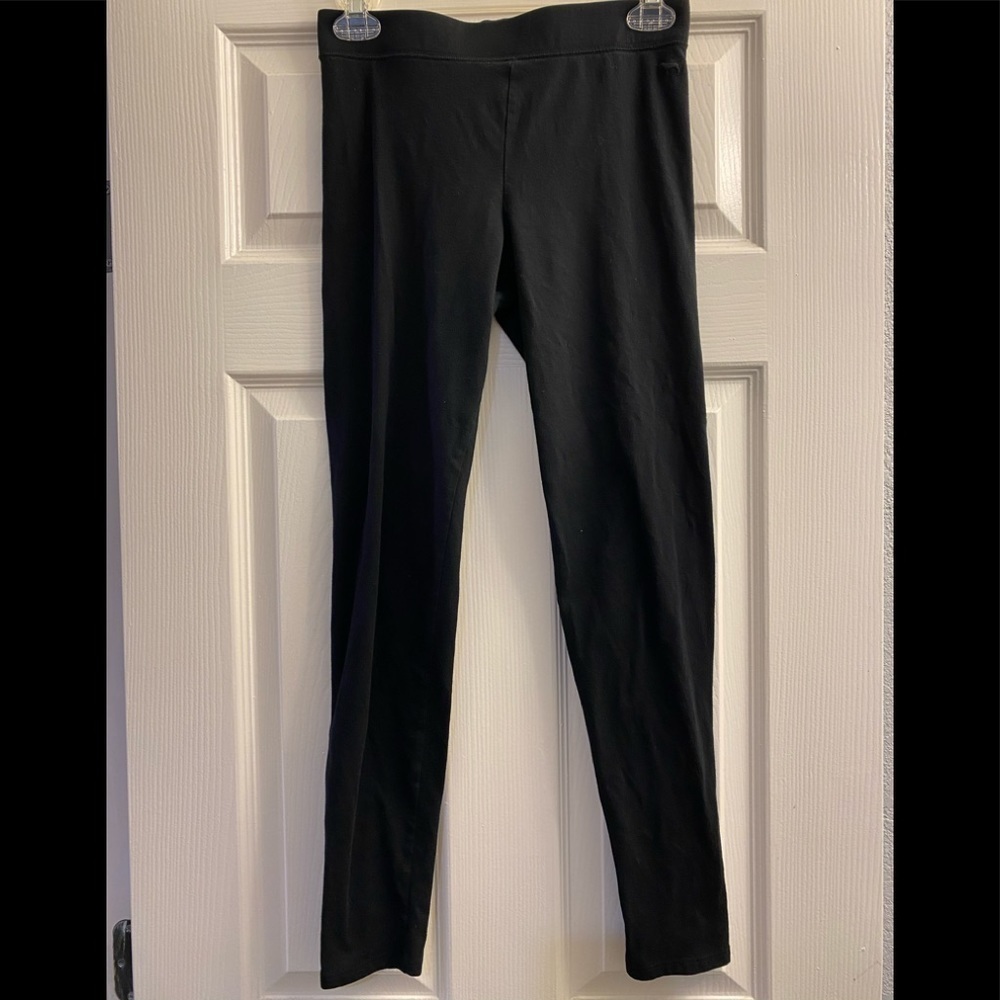 Pink black cotton leggings-small